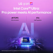 LG gram 15" Copilot+ PC Intel Ultra 7, 32GB RAM, 1TB SSD Touch Laptop, Black