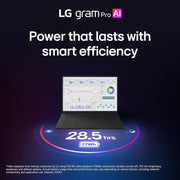 LG gram Pro 16" Copilot+ PC Intel Ultra 7, 16GB RAM, 1TB Touch Laptop, Black
