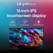 LG gram Pro 16" Copilot+ PC Intel Ultra 7, 16GB RAM, 1TB Touch Laptop, Black