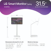 LG 32" 4K UHD IPS Touchscreen Smart Monitor Swing + 26 Months Protection Bundle