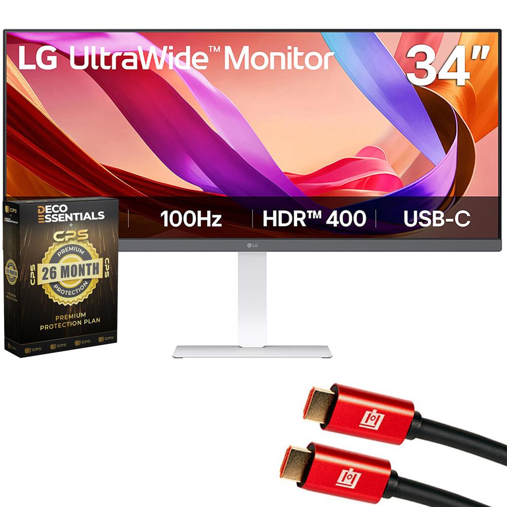 LG UltraWide 34" FHD IPS Monitor USB-C w/ Speaker + 26 Months Protection Bundle