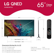 LG 65 Inch QNED85T 4K HDR Smart Quantum Dot NanoCell LED TV (2024) Refurbished