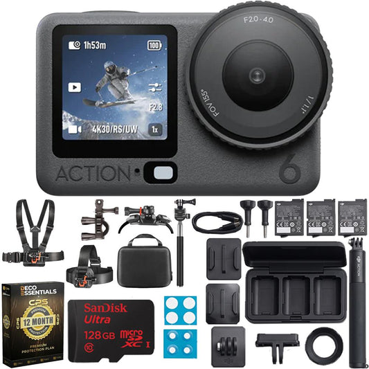 DJI Osmo Action 6 Adventure Combo, 4K120fps, 4h Battery +  Year Protection Plan