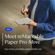 reMarkable Paper Pro Move with Marker Plus and Black Leather Book Folio - Refurbished