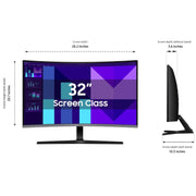 Samsung 32" S3 (S39GD) Series FHD 100Hz Curved Monitor - White (LS32FM803UNXZA)