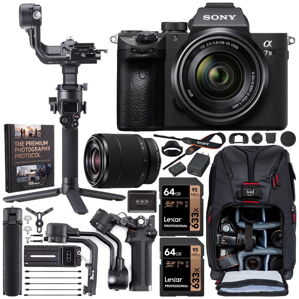 Sony a7 III Mirrorless Full Frame Camera +28-70mm Lens DJI RSC 2 Gimbal Filmmaker Kit
