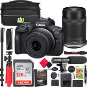 Canon EOS R100 Mirrorless Camera with 2 Lens Kit 18-45mm & 55-210mm IS STM Pro Bundle