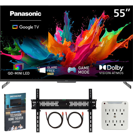 Panasonic 55" W85C 4K 3840x2160 60Hz QD-Mini LED Google TV (2026)  +Mount + Guide Bundle