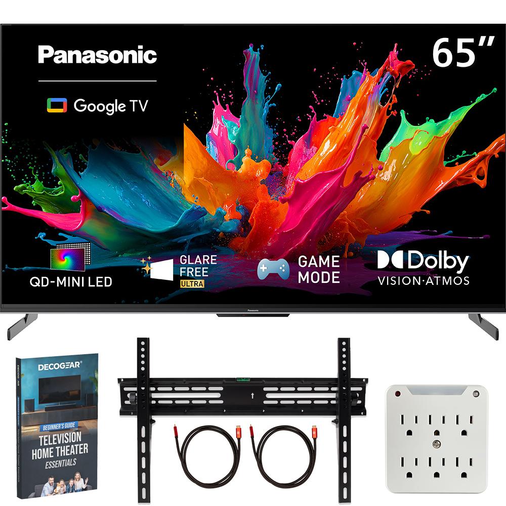 Panasonic 65" W85C 4K 3840x2160 60Hz QD-Mini LED Google TV (2026) +Mount + Guide Bundle