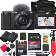 Sony ZV-E10 Mirrorless Alpha APS-C Vlog Camera Body + 16-50mm Zoom Lens Black Bundle