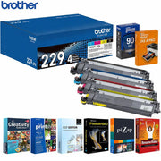 Brother Standard-Yield Toner 4 Pack (C/M/Y/BK) with Printer eBook & Essentials