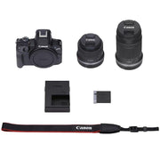Canon EOS R50 Mirrorless Camera with 2 Lens Kit 18-45mm + 55-210mm IS STM + Pro Bundle