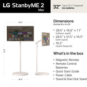 LG 32-Inch StanbyME 2 Max Touch Screen TV 2026 with 26 Month Protection Bundle