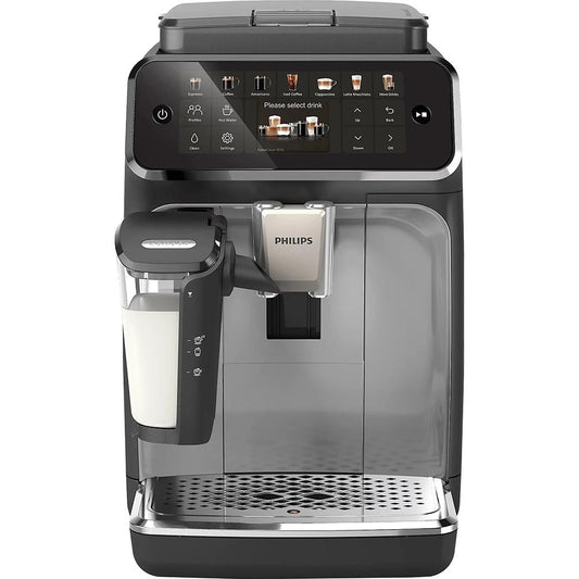 Philips 4400 Series Fully Automatic Espresso Machine, Black Chrome (EP4447/90)