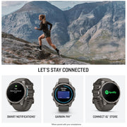 Garmin fenix 9 47 mm Titanium with pebble gray silicone band
