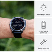 Garmin fenix 9 47 mm Carbon gray DLC titanium with black silicone band
