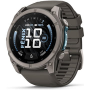 Garmin fenix 9 51 mm Titanium with pebble gray silicone band