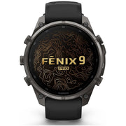 Garmin fenix 9 Pro inReach, 47 mm Carbon Gray DLC Titanium with Black/Pebble Gray Band