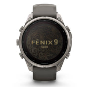 Garmin fenix 9 Pro inReach, Solar, 47 mm Titanium with Pebble Gray/Silver Gray Band