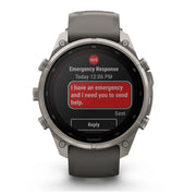 Garmin fenix 9 Pro inReach, Solar, 47 mm Titanium with Pebble Gray/Silver Gray Band