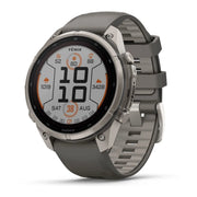 Garmin fenix 9 Pro Solar, 47 mm Titanium with Pebble Gray/Silver Gray Silicone Band