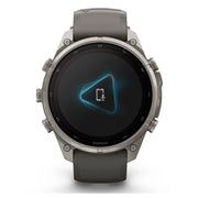Garmin fenix 9 Pro Solar, 47 mm Titanium with Pebble Gray/Silver Gray Silicone Band