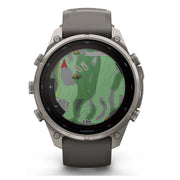 Garmin fenix 9 Pro Solar, 47 mm Titanium with Pebble Gray/Silver Gray Silicone Band