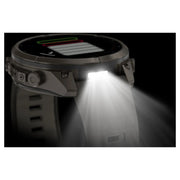 Garmin fenix 9 Pro Solar, 47 mm Titanium with Pebble Gray/Silver Gray Silicone Band