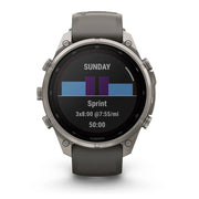 Garmin fenix 9 Pro Solar, 47 mm Titanium with Pebble Gray/Silver Gray Silicone Band