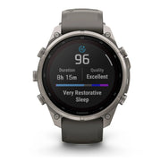 Garmin fenix 9 Pro Solar, 47 mm Titanium with Pebble Gray/Silver Gray Silicone Band