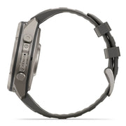 Garmin fenix 9 Pro Solar, 47 mm Titanium with Pebble Gray/Silver Gray Silicone Band
