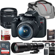 Canon T7 EOS Rebel DSLR Camera EF-S 18-55mm f/3.5-5.6 IS II + 500mm Telephoto Lens Kit