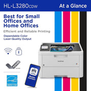 Brother HLL3280CDW Laser Printer with Deco Gear Printer eBook and Printer Cable