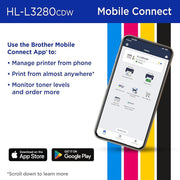 Brother HLL3280CDW Laser Printer with Deco Gear Printer eBook and Printer Cable