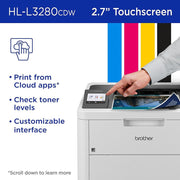 Brother HLL3280CDW Laser Printer with Deco Gear Printer eBook and Printer Cable