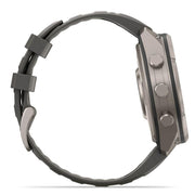 Garmin fenix 9 Pro Solar, 47mm Titanium with Silicone Band +Essential Protection Bundle