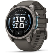 Garmin Fenix 9 47 mm Titanium w/ pebble gray silicone band +Essential Protection Bundle