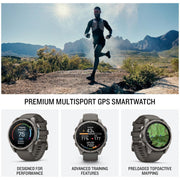 Garmin Fenix 9 47 mm Titanium w/ pebble gray silicone band +Essential Protection Bundle