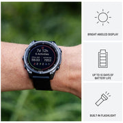 Garmin Fenix 9 47 mm Titanium w/ pebble gray silicone band +Essential Protection Bundle