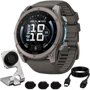 Garmin Fenix 9 51 mm Titanium w/pebble gray silicone band +Essential Protection Bundle