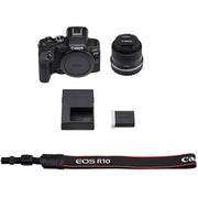 Canon EOS R10 Mirrorless Camera with 2 Lens Kit 18-45mm + 75-300mm Premier Bundle