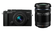 OM SYSTEM PEN Mirrorless Camera with 14-42mm III and 40-150mm R Lenses (Black)