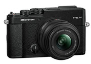 OM SYSTEM PEN Mirrorless Camera with 14-42mm III and 40-150mm R Lenses (Black)