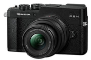 OM SYSTEM PEN Mirrorless Camera with 14-42mm III and 40-150mm R Lenses (Black)