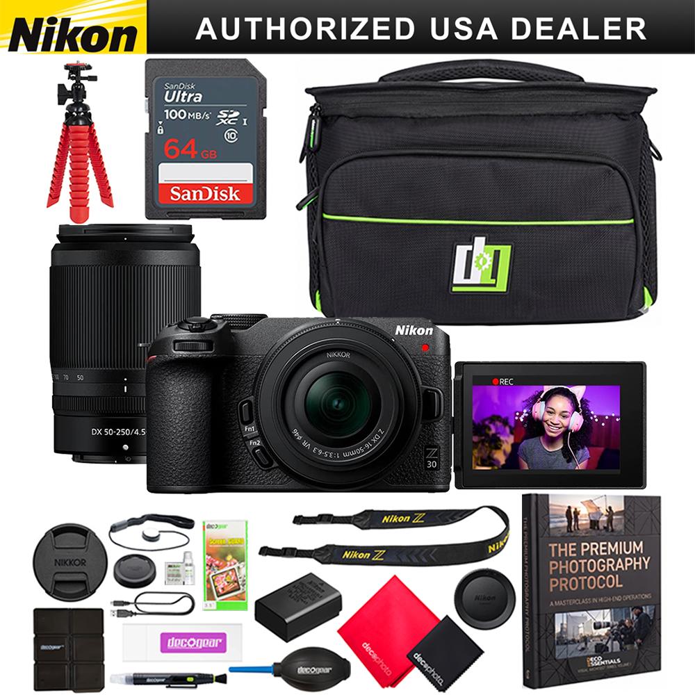 Nikon Z30 Mirrorless Camera with 2 Lens Kit NIKKOR Z DX 16-50mm VR +50-250mm VR Bundle