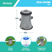 Bestway Fast Set 10' x 30" Round Inflatable Pool Set with Filter Pump