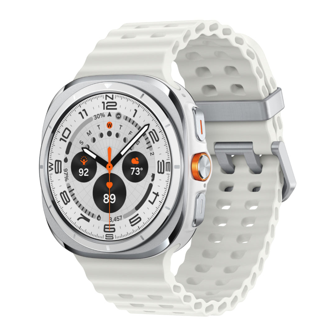 Samsung Galaxy Ultra Watch Titanium Case Smartwatch with White Band - LTE (2024)