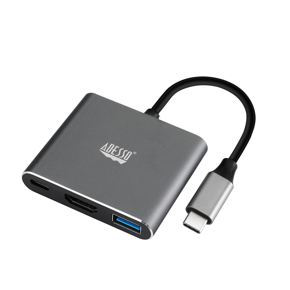 Adesso AUH-4010 3-in-1 USB-C Multi-Port Docking Station - Silver