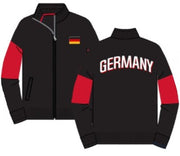 Icon Sports Germany Soccer Touchline Track Jacket with Full-Zip Closure - Black/Red