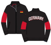 Icon Sports Germany Soccer Touchline Track Jacket with Full-Zip Closure - Black/Red
